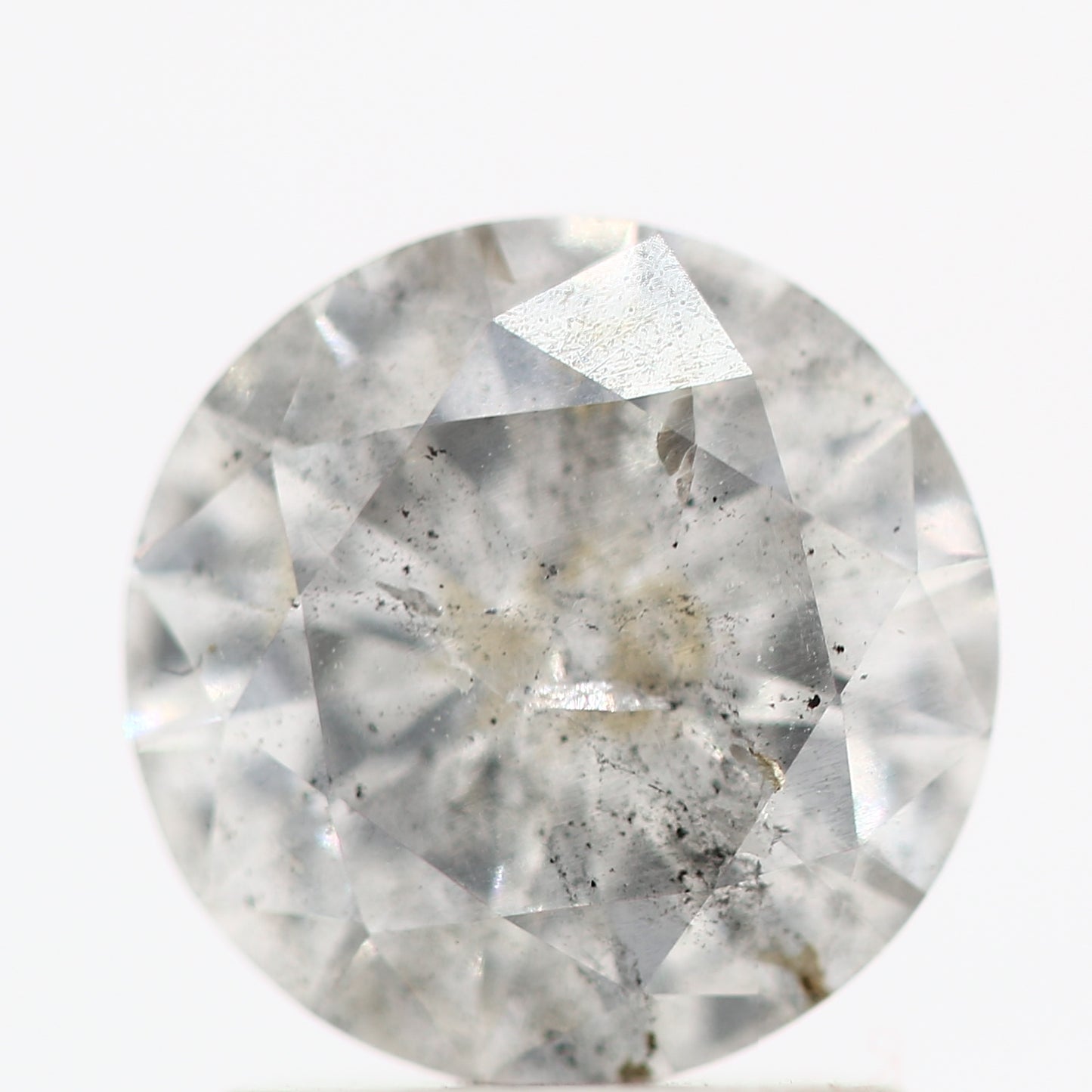 Salt And Pepper Diamond Fancy Gray Color 1.20 CT 7.10 x 3.80 MM Round Brilliant Cut Diamond ! Natural Loose Diamond ! Christmas Gift for Her