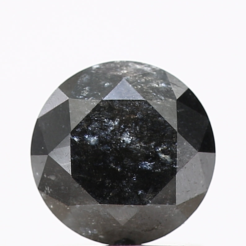 0.76 Carat Fancy Black Round Shape Brilliant Cut Natural Loose Diamond
