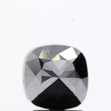 2.04 Ct Natural Black Cushion Single Cut Loose Diamond for Jewelery