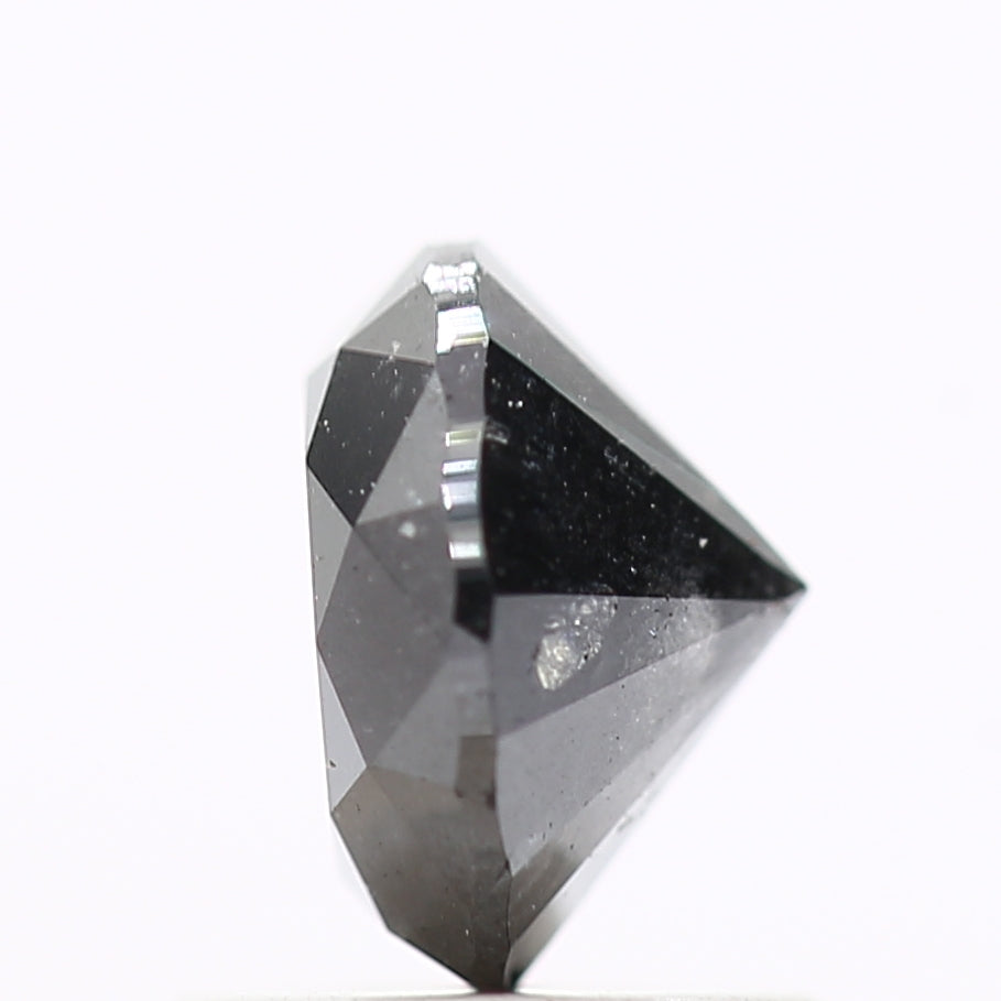 1.14 Carat Fancy Black Round Brilliant Cut Natural Loose Diamond