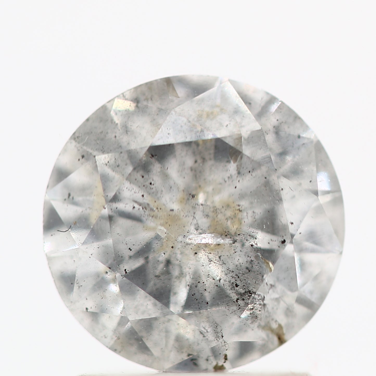 Salt And Pepper Diamond Fancy Gray Color 1.20 CT 7.10 x 3.80 MM Round Brilliant Cut Diamond ! Natural Loose Diamond ! Christmas Gift for Her