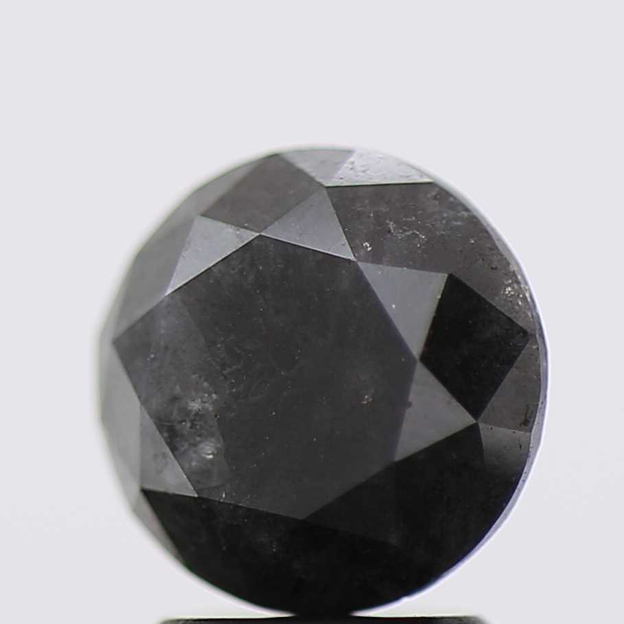 2.30 Carat Fancy Black Round Shape Brilliant Cut Natural Loose Diamond
