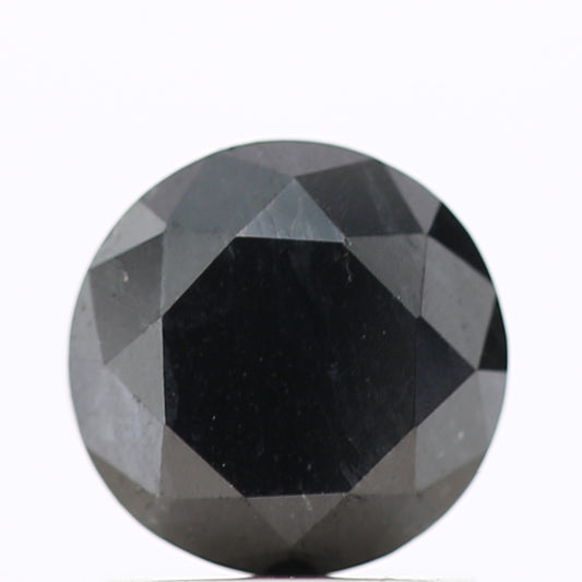 1.20 Carat Fancy Black Round Shape Brilliant Cut Natural Loose Diamond