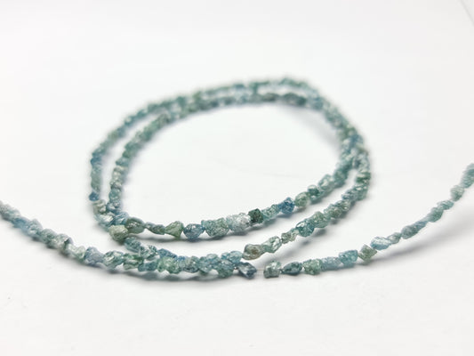 18 Carat Natural Diamond Blue Color Raw Uncut Rough Loose Beads 16'' inch Long Shree Diamond Mfg