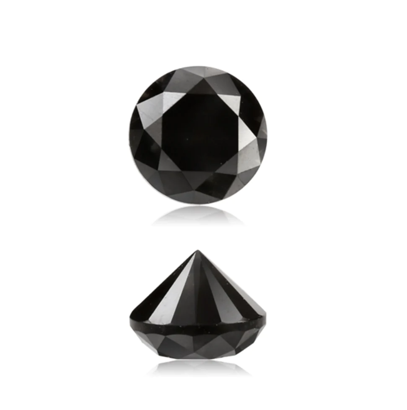 1.50 ct Fancy Black Color Round Cut, Natural Loose Diamond