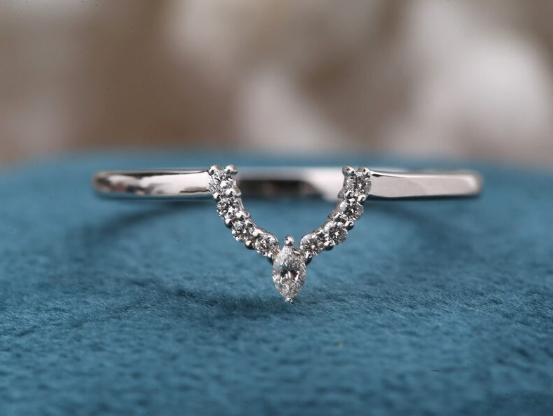 Salt and Pepper Ring HexagoneEngagement Ring, 14K White Gold With Ring Set, Anniversary Gift, Gift For Her