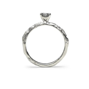 Vintage Salt and Pepper Diamond Ring ! Fancy Gray Color Diamond Anniversary Ring Natural Round Cut Diamond Engagement Ring