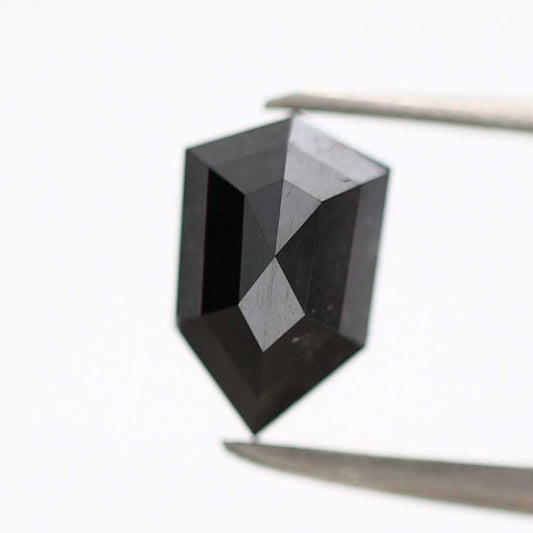 1.07 Ct Natural Black Shield Cut Loose Diamond for Jewelery