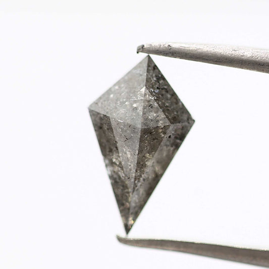 salt and pepper diamond ! 1.15 Ct 10.65 x 6.20 x 3.10 MM natural gray shield loose diamond for engagement ring for her