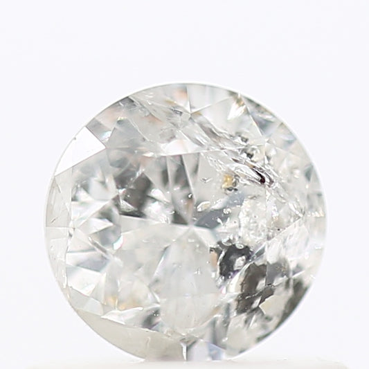 0.51 Carat Salt and Pepper White Round Cut Natural Loose Diamond