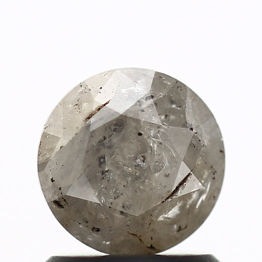0.80 Carat Salt and Pepper Diamond Gray Round Brilliant Cut Natural Loose Diamond