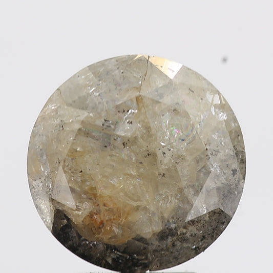 2.86 Carat Salt and Pepper Gray Round Brilliant Cut Natural Loose Diamond