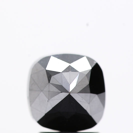2.04 Ct Natural Black Cushion Single Cut Loose Diamond for Jewelery