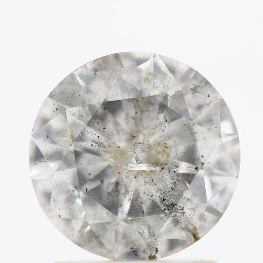 Salt And Pepper Diamond Fancy Gray Color 1.20 CT 7.10 x 3.80 MM Round Brilliant Cut Diamond ! Natural Loose Diamond ! Christmas Gift for Her
