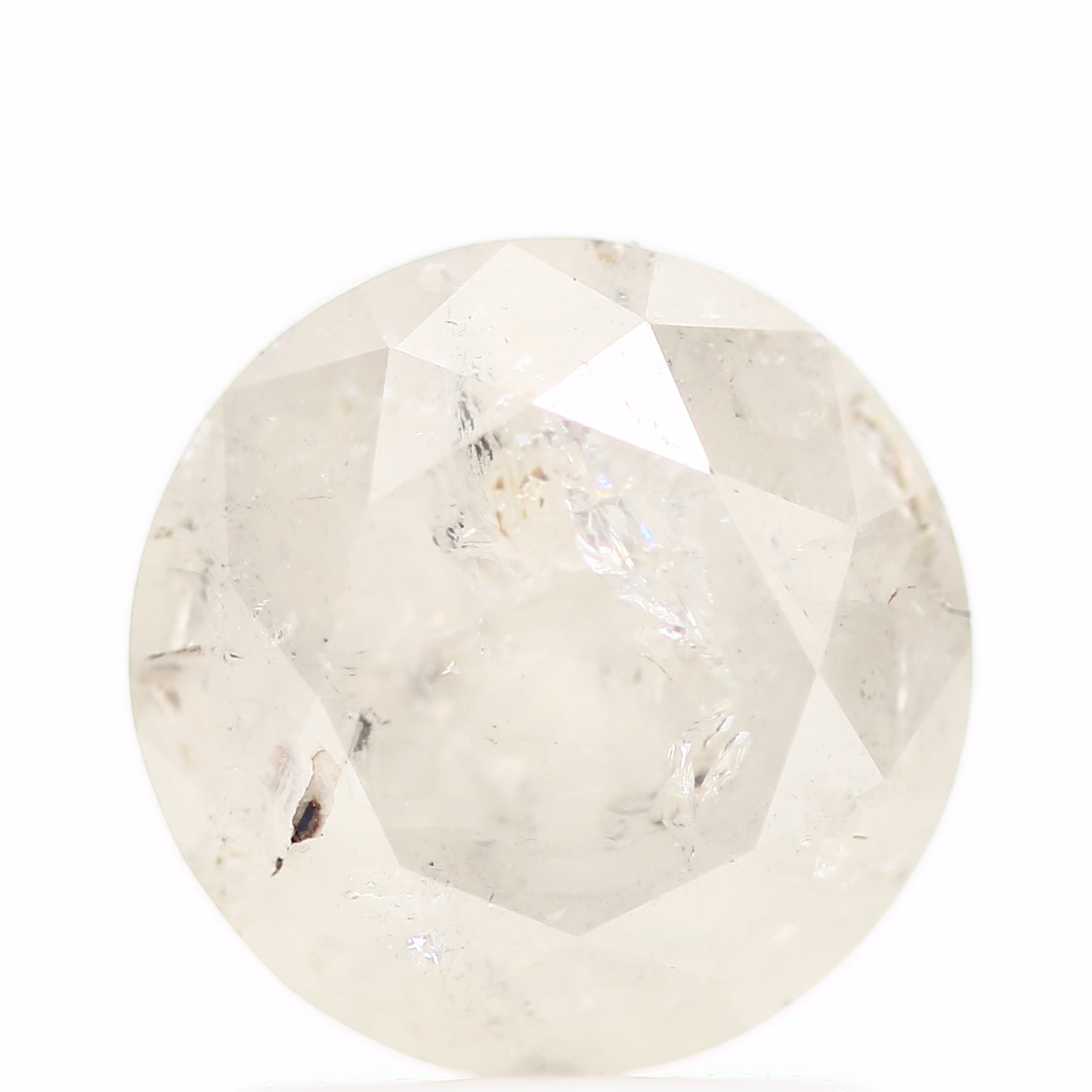 1.48 Carat Salt and Pepper Icy Round Brilliant Cut Natural Loose Diamond