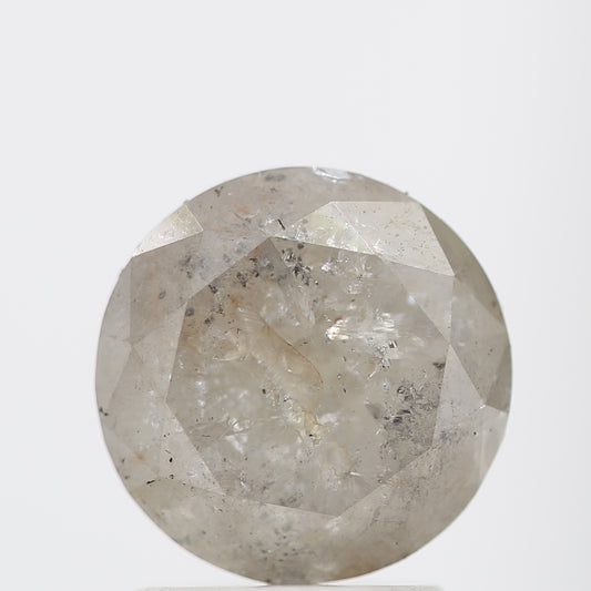 Natural Loose Round Salt And Pepper Diamond Fancy Grey Color 1.89 CT 7.50 x 4.90 MM Round Brilliant Cut Diamond ! Christmas Gift for Her