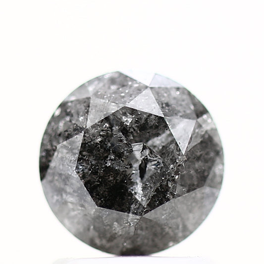 1.30 Carat Salt and Pepper Diamond Gray Round Brilliant Cut Natural Loose Diamond