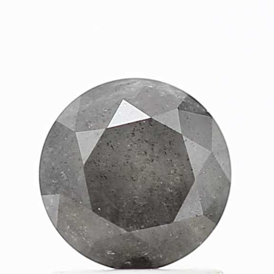 1.09 Carat Salt and Pepper Gray Round Brilliant Cut Natural Loose Diamond