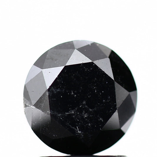 1.71 Carat Fancy Black Round Shape Brilliant Cut Natural Loose Diamond