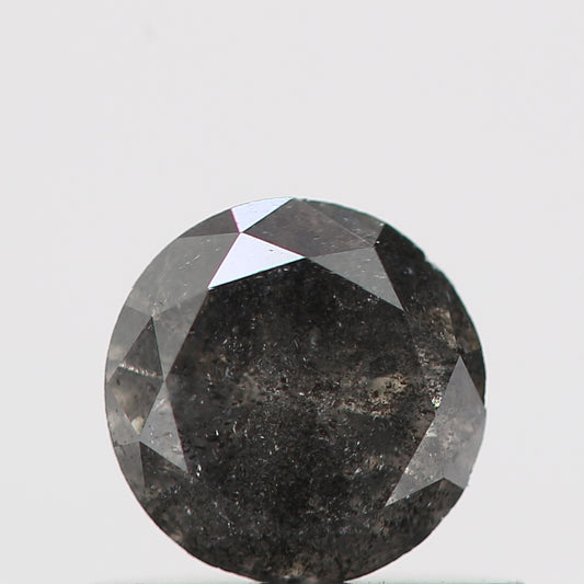 0.37 Carat Black Salt and Pepper Round Brilliant Cut Natural Loose Diamond