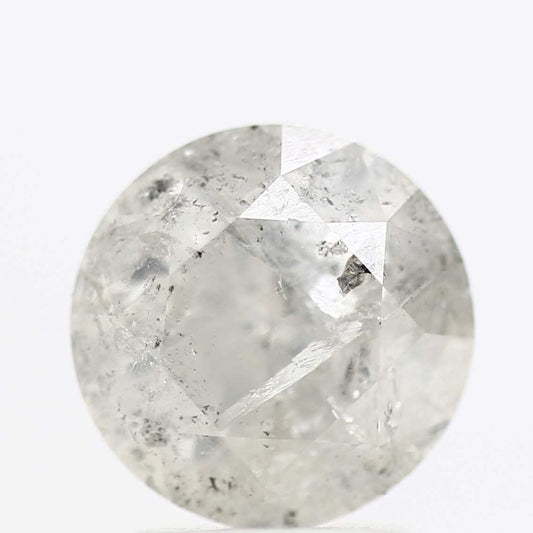 Natural Loose Round Salt And Pepper Diamond Fancy Grey Color 2.20 CT 7.80 X 5.10 MM Round Brilliant Cut Diamond ! Christmas Gift for Her