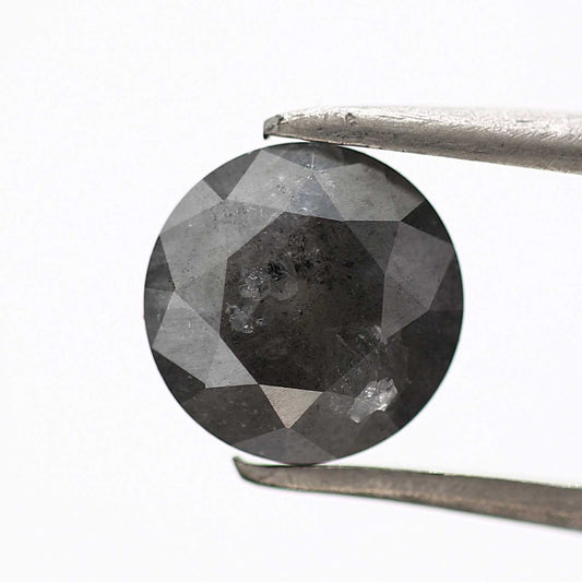 1.38 Carat Fancy Black Gray Round Shape Brilliant Cut Natural Loose Diamond