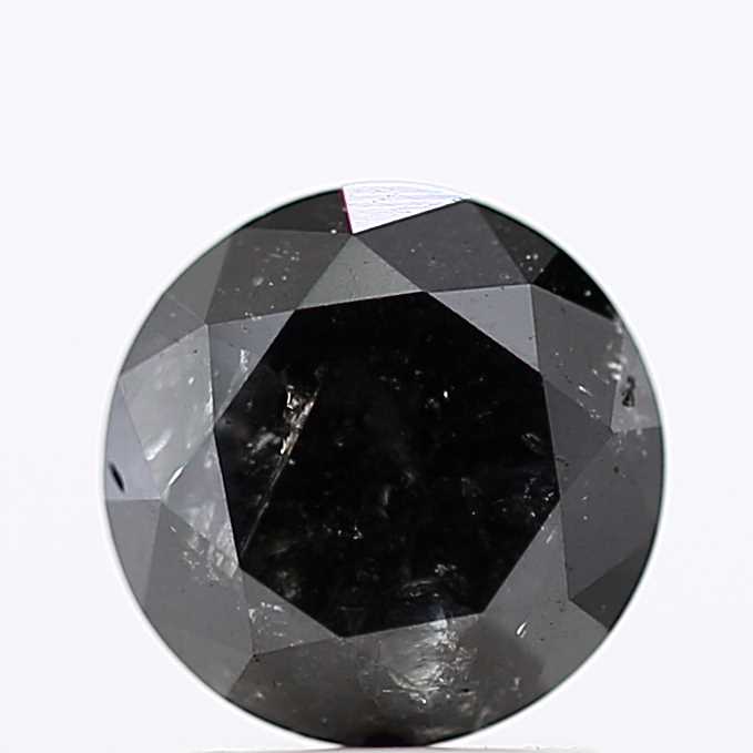 1.95 Carat Fancy Black Round Brilliant Cut Natural Loose Diamond