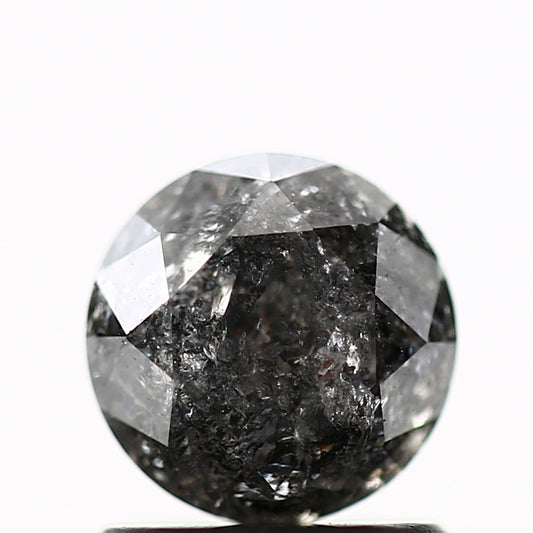 Salt and Pepper Diamond Fancy Gray Color 1.08 CT 6.10 x 4.54 MM Round Brilliant Cut Diamond! Natural Loose Diamond ! Christmas Gift for Her