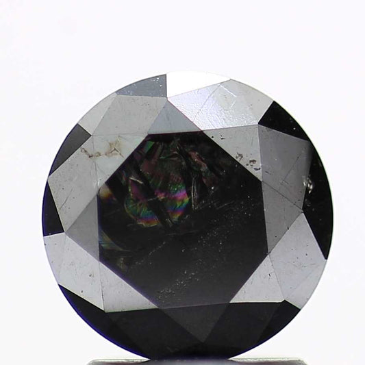 1.33 Carat Salt and Pepper Black Fancy Round Brilliant Cut Natural Loose Diamond