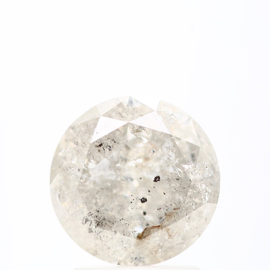1.59 Carat Salt and Pepper White Icy Round Shape Brilliant Cut Natural Loose Diamond