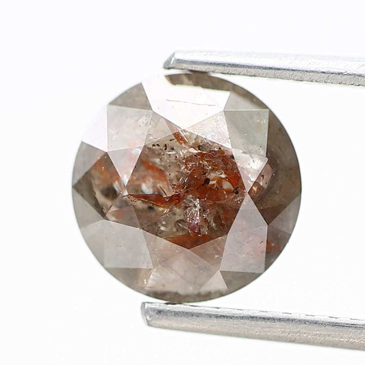 1.95 Carat Fancy Brown Rustic Round Shape Brilliant Cut Natural Loose Diamond