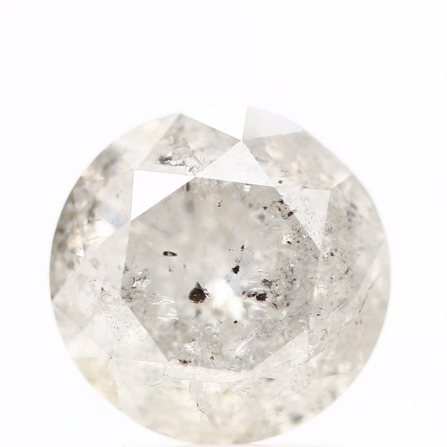 2 Carat Salt and Pepper Icy Gray Round Cut Natural Loose Diamond