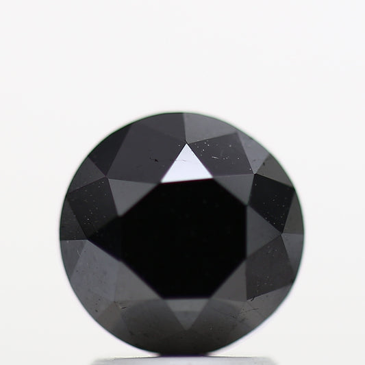 2.91 Carat Fancy Black Round Brilliant Cut Natural Loose Diamond