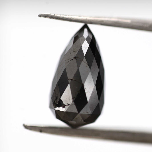 4.51 ct Natural Black Tear Drops Loose Diamond Beads for Jewelry