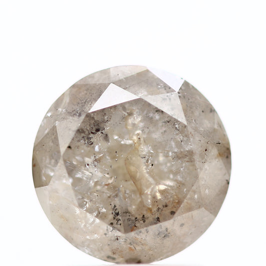 1.89 Carat Salt and Pepper Gray Round Brilliant Cut Natural Loose Diamond