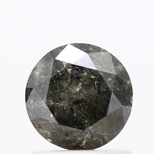 1.04 Carat Salt and Pepper Diamond Gray Round Brilliant Cut Natural Loose Diamond