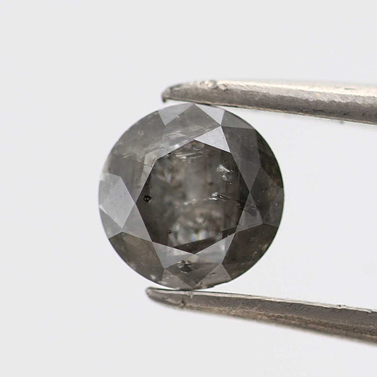 0.66 Carat Salt and Pepper Diamond Round Shape Brilliant Cut Natural Loose Diamond