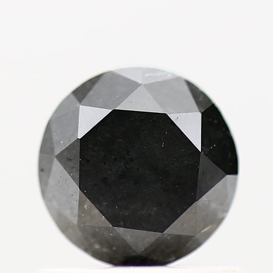 0.83 Carat Fancy Black Round Shape Brilliant Cut Natural Loose Diamond