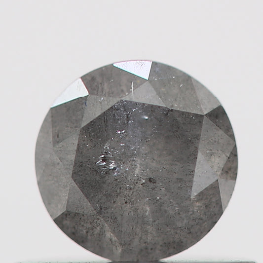 0.34 Carat Salt and Pepper Gray Round Brilliant Cut Natural Loose Diamond