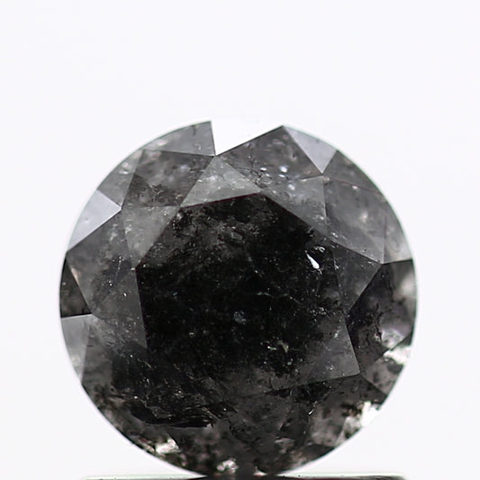 1.16 Carat Salt and Pepper Diamond Black Round Brilliant Cut Natural Loose Diamond