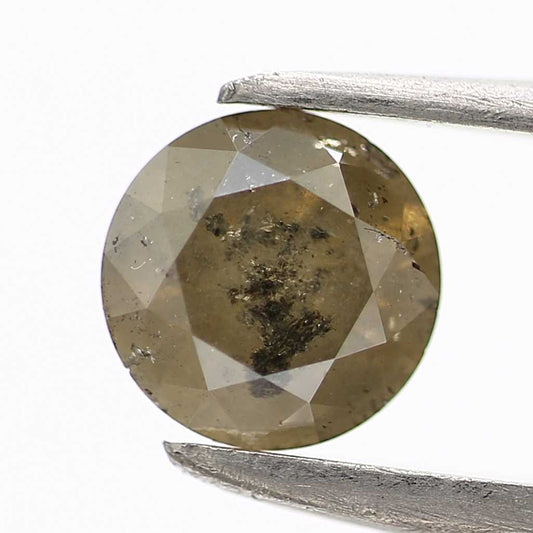 0.72 Carat Fancy Brown Gray Round Cut Natural Loose Diamond