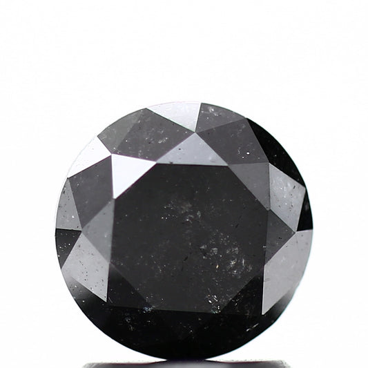 1.31 Carat Fancy Black Round Shape Brilliant Cut Natural Loose Diamond