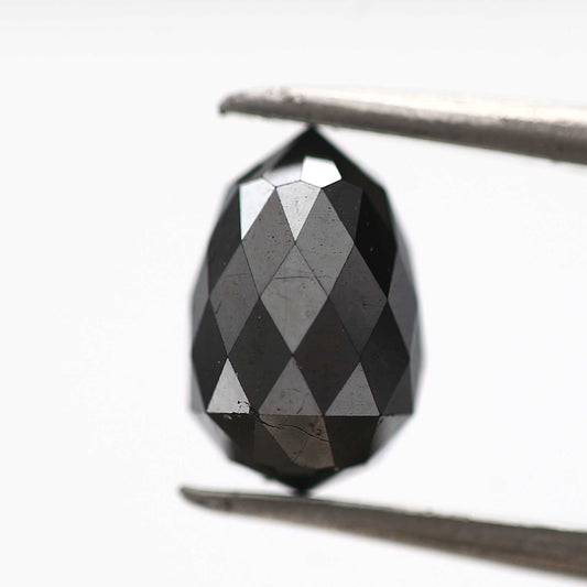 2.22 ct Natural Black Tear Drops Loose Diamond Beads for Jewelry