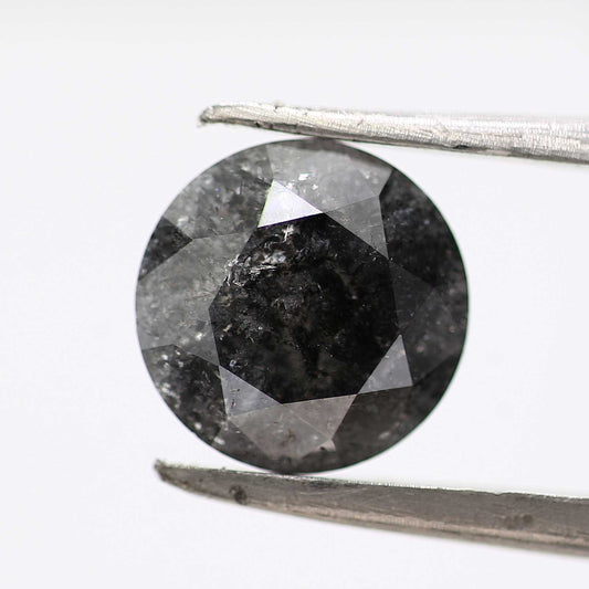 2.02 Carat Fancy Black Gray Round Shape Brilliant Cut Natural Loose Diamond