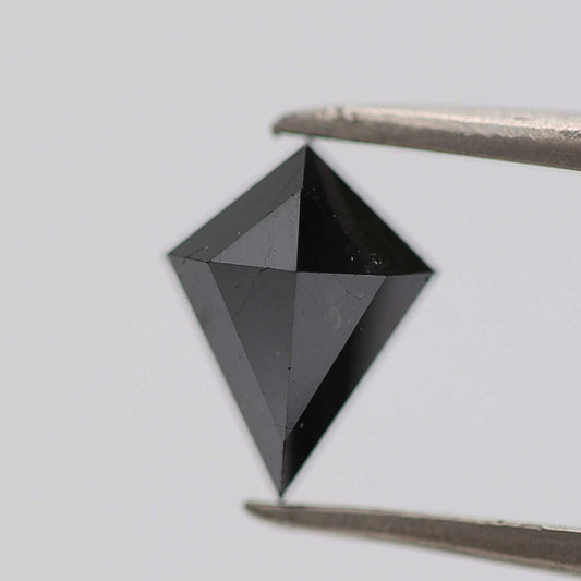 black diamond ! 0.94 Ct 8.10 x 6.15 x 2.90 MM natural black kite loose diamond for engagement ring for her
