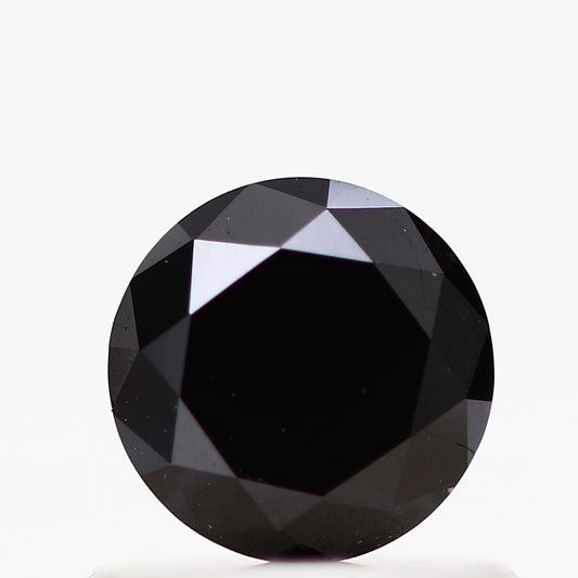0.50 Carat Fancy Black Round Shape Brilliant Cut Natural Loose Diamond