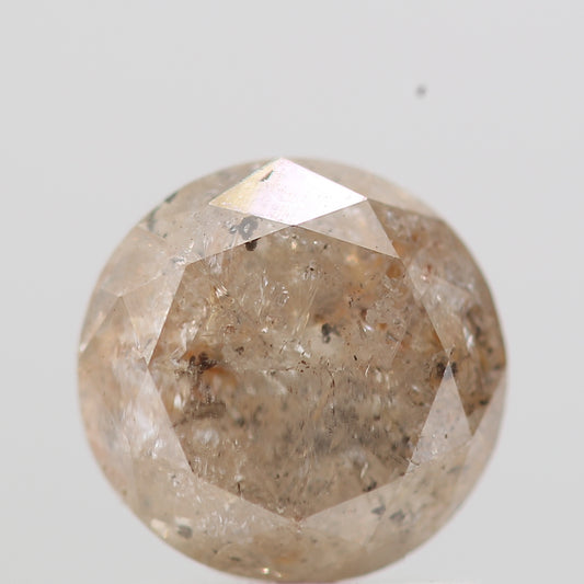 1.24 Carat Peach Brown Round Shape Brilliant Cut Natural Loose Diamond