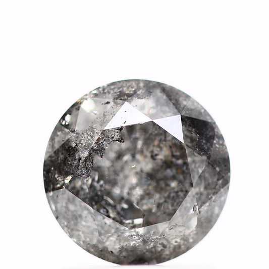 0.94 Carat Salt and Pepper Gray Round Brilliant Cut Natural Loose Diamond