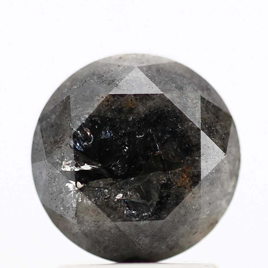 1.97 Carat Fancy Black Round Brilliant Cut Natural Loose Diamond