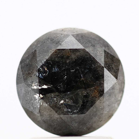 1.97 Carat Fancy Black Round Brilliant Cut Natural Loose Diamond